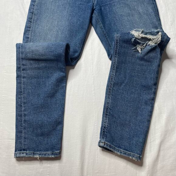 Agolde Nico High Rise Slim Fit Jeans Size 27 Button Fly Distressed Cotton - Picture 5 of 8